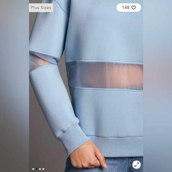 🎯CLEARANCE LAST CHANCE Anthropologie Mesh Paneled Sweatshirt NWT! - Picture 4 of 4